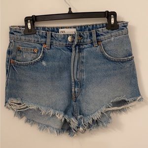 Zara high rise jean shorts